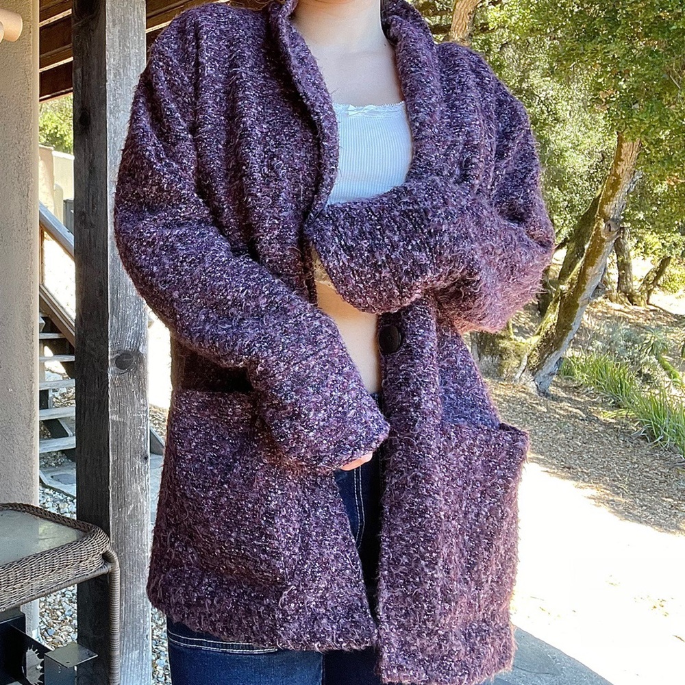 fairy grunge 🧚‍♀️ multi textured/colored purple coat
